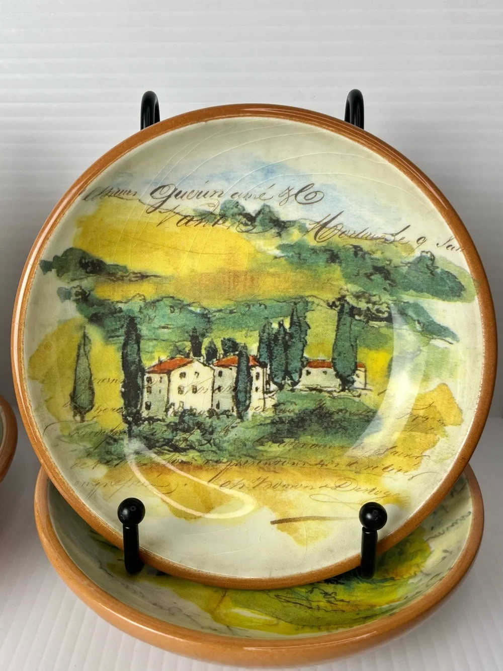 Williams-Sonoma Paysage bread Dipping dishes 4pc Tuscan Landscape By Marc Lacaze